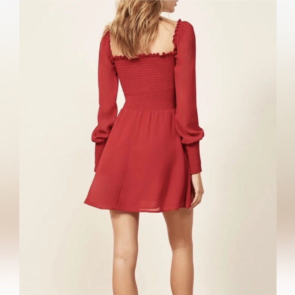 Reformation Kelli Smocked Mini Dress - Picture 3 of 8